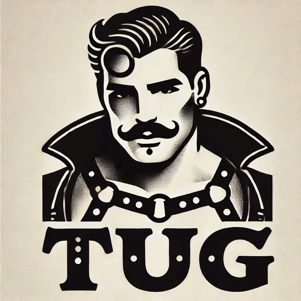 Original TUG publisher mark: a mustached man above the word TUG.